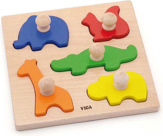 Holz Kinder Steckpuzzle Tiere für 1+ Jahre 5pcs Viga Toys