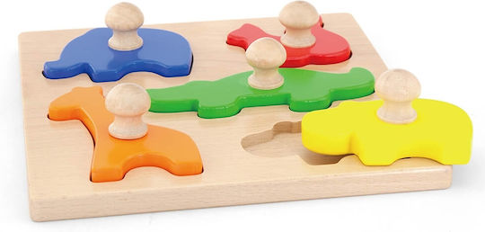 Holz Kinder Steckpuzzle Tiere für 1+ Jahre 5pcs Viga Toys