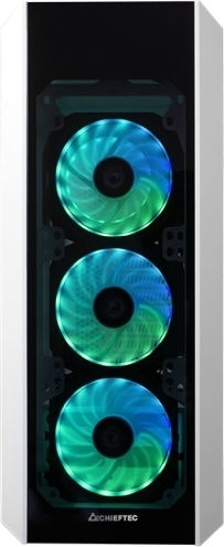 Chieftec Scorpion III Геймърско бюро Midi Tower Компютърна кутия със страничен прозорец и RGB осветление Бяло издание
