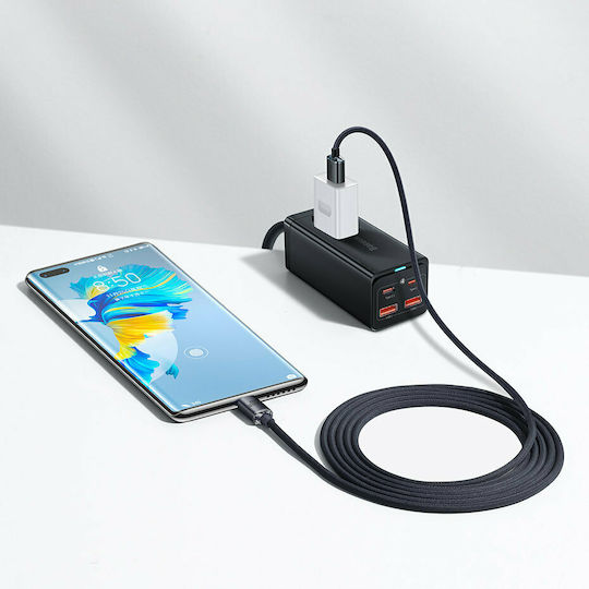 Baseus Crystal Shine Braided USB 2.0 Cable USB-C Male - USB-A 100W PD Black 1.2m CAJY000401
