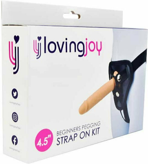 Loving Joy Beginners Pegging Harness με Dildo σε Μαύρο Χρώμα