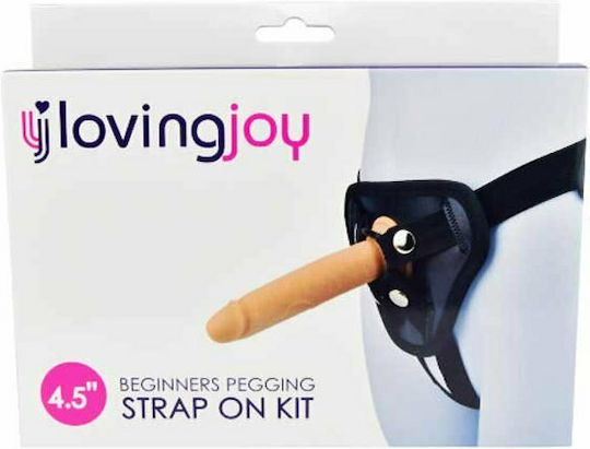 Loving Joy Beginners Pegging Harness με Dildo σε Μαύρο Χρώμα
