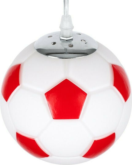 GloboStar Football Einfaches Licht Kinderdeckenleuchte Deckenleuchte mit Fassung E27 White/Red 15x18cm