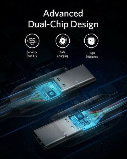 Anker Powerline III Редовна USB 2.0 Кабел USB-C мъжки - USB-C мъжки 100W Черен 1.8м (A8856H11)