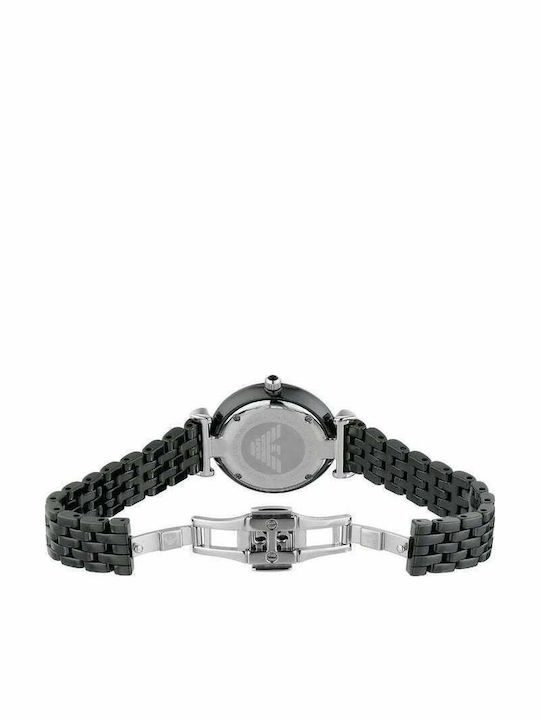 Emporio Armani Ceas de Damă cu Negru Brățară Metalică