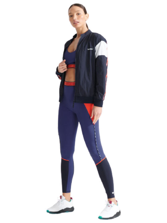 Women's Short Bomber Jacket for Spring or Autumn Rich Navy Blue