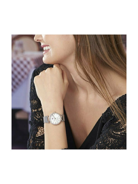 Tommy Hilfiger Lynn Crystals Watch with Silver Metal Bracelet