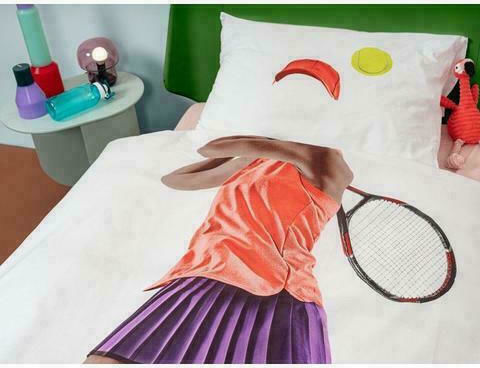 Snurk Tennis Set Kids Duvet Cover Single with Pillowcase Multicolored 140x200cm