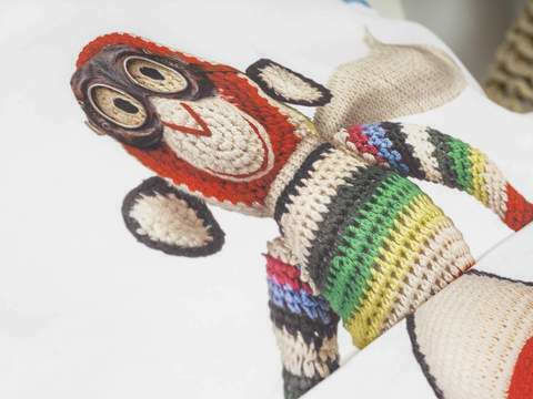 Snurk Airplane Monkey Kinderbettbezug Einzel Weiß 160x220cm