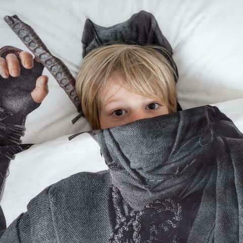 Snurk Ninja Kids Duvet Cover Single Gray 160x220cm