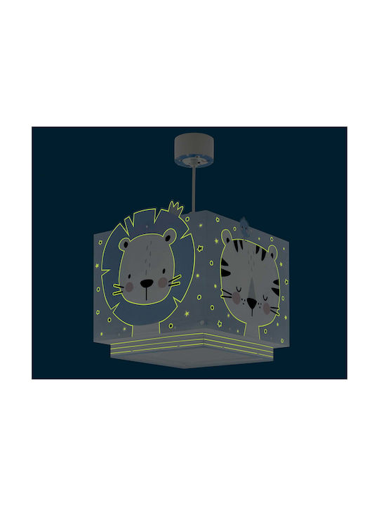 Ango Kids Plastic Single Ceiling Light E27 Jungle 63112 Blue 23W 24cm