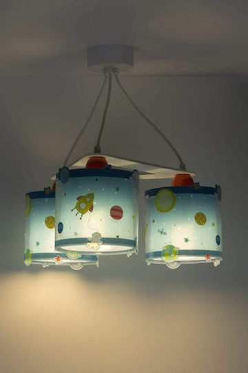 Ango Planets 3 Kronleuchter Kinderdeckenleuchte Deckenleuchte 23W mit Fassung E27 Blau