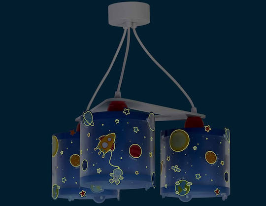Ango Planets 3 Kronleuchter Kinderdeckenleuchte Deckenleuchte 23W mit Fassung E27 Blau
