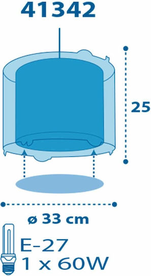 Ango Clouds O singură lumină Lumină de tavan pentru copii Suspendata din plastic 60W cu suport pentru bec E27 Gri