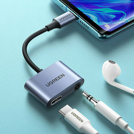 Ugreen Converter USB-C male to 3.5mm / USB-C female Gray 1pcs 60164