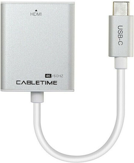 Cabletime C160 Converter USB-C male to HDMI female Gray 1pcs