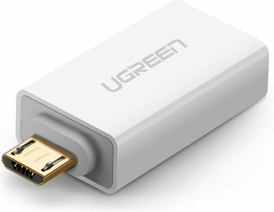 Ugreen Μετατροπέας micro USB male σε USB-A female Λευκό 1τμχ 30529