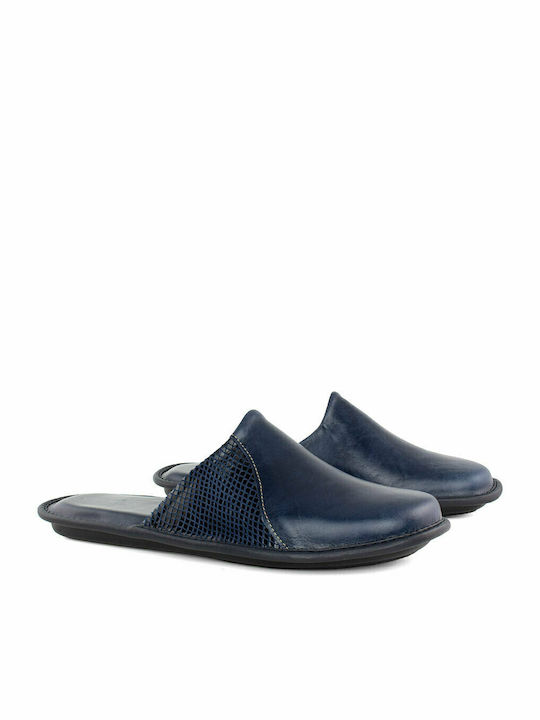 Castor Anatomic Υας Men's Leather Slippers Blue