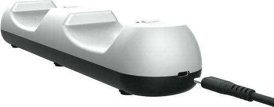 Trust GXT 251 Βάση Φόρτισης για 2 χειριστήρια PS5 με φωτισμό LED Λευκή 24173