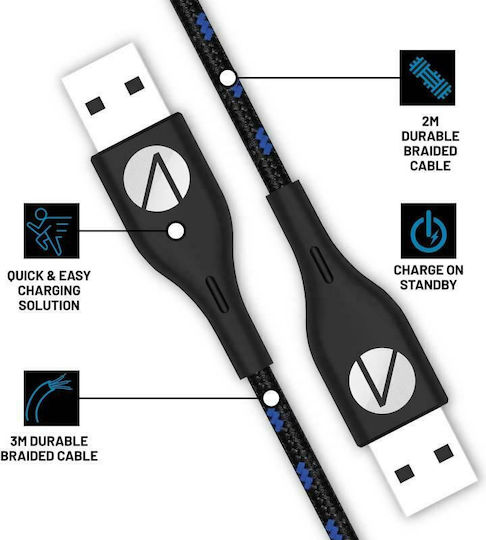 Stealth Twin Magnetic Play & Charge Cables 2 x 3m PS5