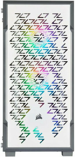 Corsair iCUE 220T RGB Gaming Midi Tower Κουτί Υπολογιστή με Πλαϊνό Παράθυρο Λευκό
