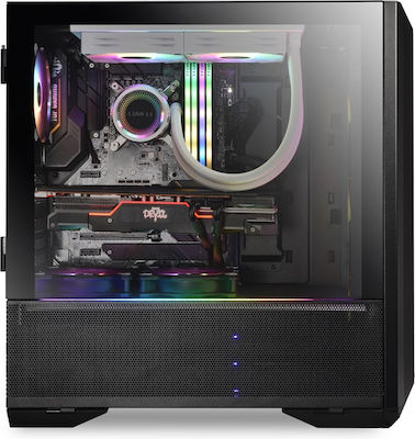 Lian Li Lancool II Mesh RGB Gaming Midi Tower Κουτί Υπολογιστή με Πλαϊνό Παράθυρο Μαύρο