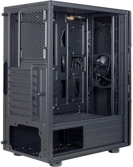 Inter-Tech IT-3306 Cavy Gaming Midi Tower Computer Case with Side Window and RGB Lighting Black