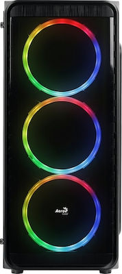 Aerocool SI-5200 RGB Gaming Midi Tower Κουτί Υπολογιστή με Πλαϊνό Παράθυρο Μαύρο