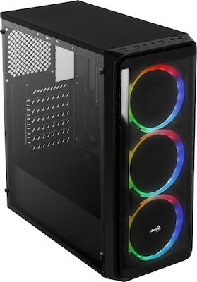 Aerocool SI-5200 RGB Gaming Midi Tower Κουτί Υπολογιστή με Πλαϊνό Παράθυρο Μαύρο