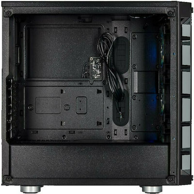 Corsair iCUE 465X RGB Геймърско бюро Midi Tower Компютърна кутия със страничен прозорец Черен