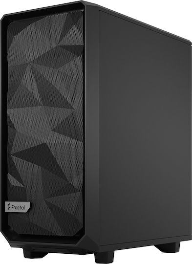 Fractal Design Meshify 2 Compact Dark Tempered Glass Gaming Midi Tower Κουτί Υπολογιστή με Πλαϊνό Παράθυρο Μαύρο