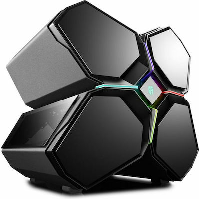 Deepcool Quadstellar Gaming Full Tower Κουτί Υπολογιστή με Πλαϊνό Παράθυρο και RGB Φωτισμό Μαύρο
