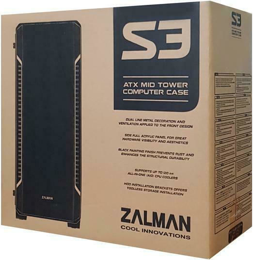 Zalman S3 Gaming Midi Tower Κουτί Υπολογιστή με Πλαϊνό Παράθυρο Μαύρο