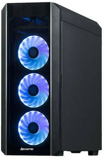 Chieftec Scorpion III Gaming Midi Tower Κουτί Υπολογιστή με Πλαϊνό Παράθυρο και RGB Φωτισμό Μαύρο