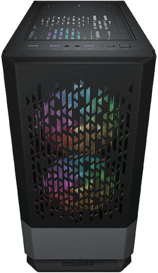 Cougar MG140 Air Gaming Mini Tower Κουτί Υπολογιστή με Πλαϊνό Παράθυρο και RGB Φωτισμό Μαύρο