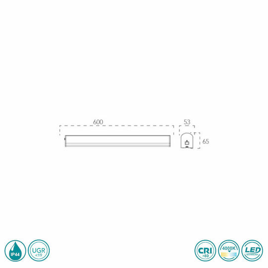 Fan Europe Blaster Commercial Linear LED Wall Light 15W Natural White IP20 60cm