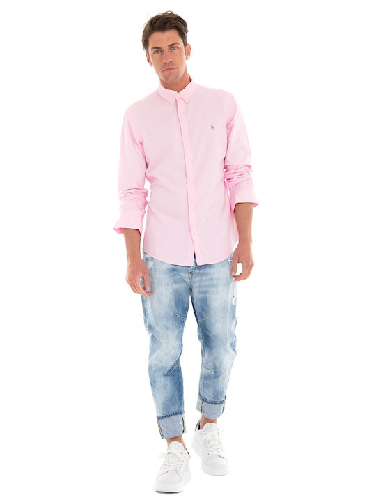 Long-sleeved Cotton Shirt Pink