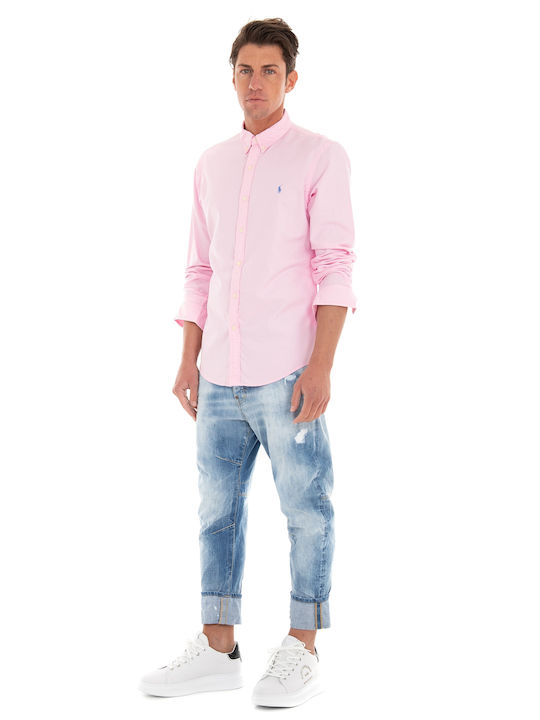 Long-sleeved Cotton Shirt Pink
