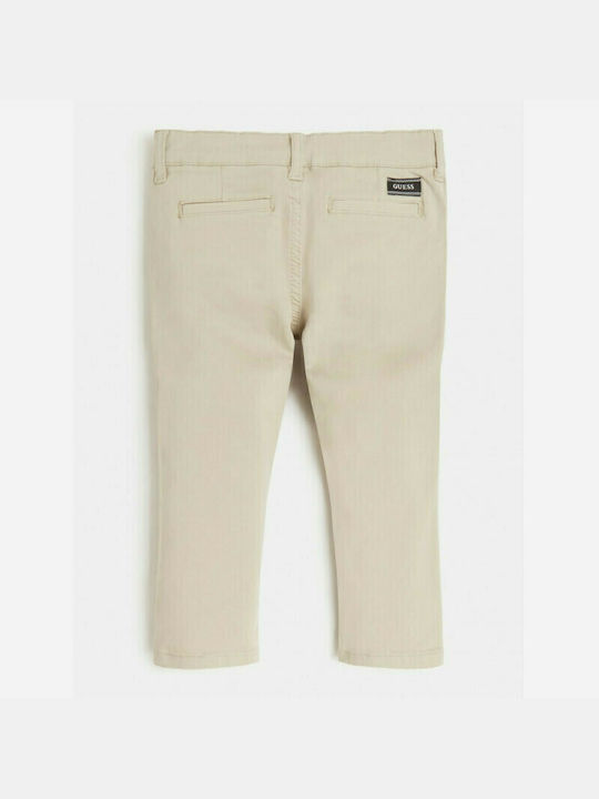 Guess Pantaloni chino copii din material textil Bej