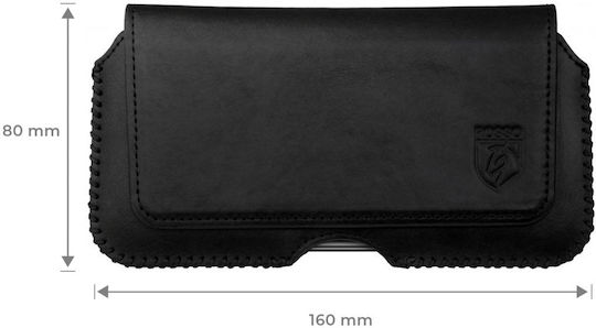 Rosso Deluxe Belt Θήκη Ζώνης 16 x 8 cm Μαύρο