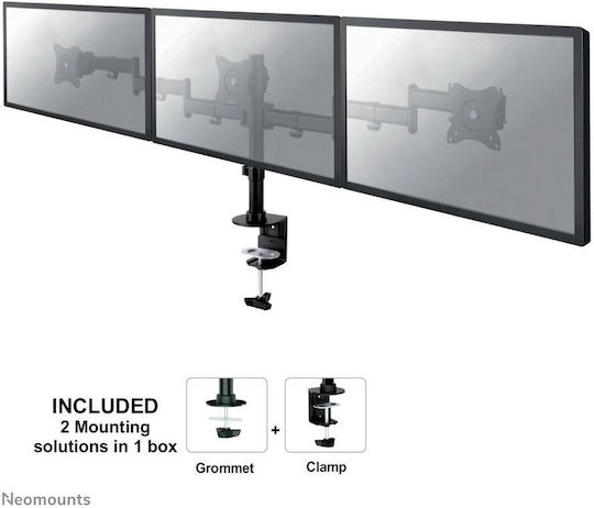 Neomounts Halterung Auf dem Schreibtisch für 3 Monitore bis 27" mit Arm (NM-D135D3BLACK)