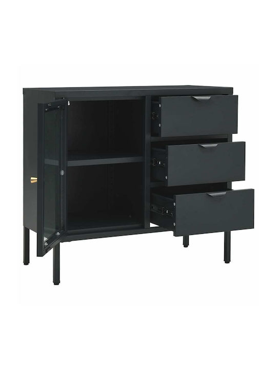 Sideboard made of Metal with Drawers Charcoal 75x35x70cm