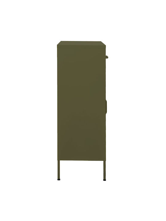 vidaXL Office Storage Cabinet Metal Green Olive 80x35x101.5cm