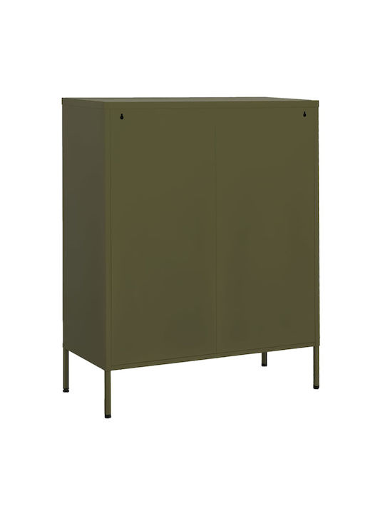 vidaXL Office Storage Cabinet Metal Green Olive 80x35x101.5cm