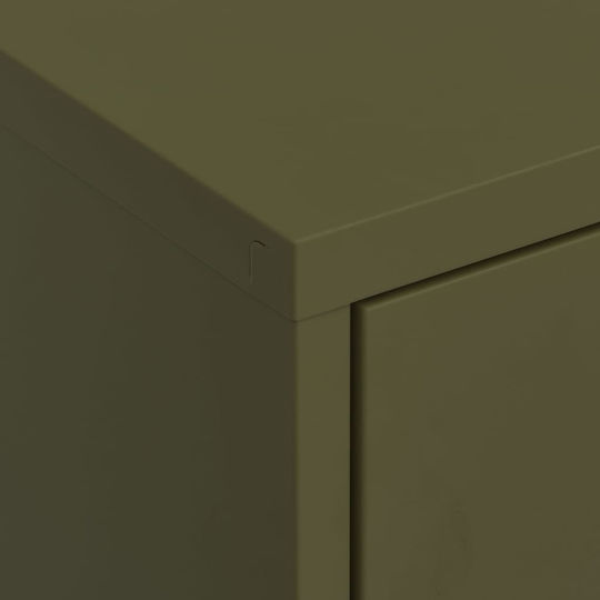 vidaXL Büroaufbewahrungsschublade und -schrank Metall Grün Oliv 80x35x101.5cm