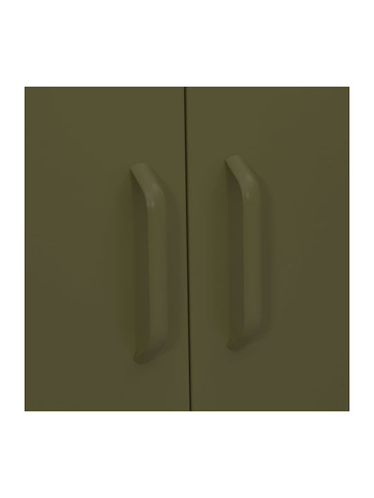 vidaXL Office Storage Cabinet Metal Green Olive 80x35x101.5cm