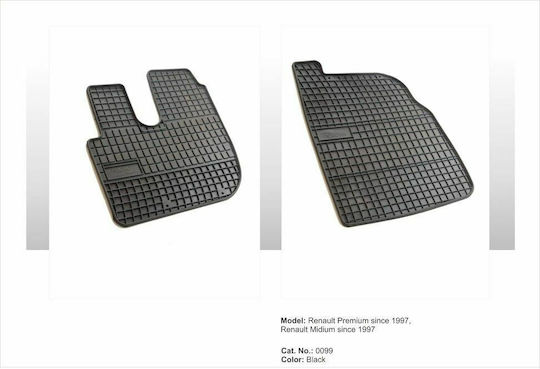 Frogum Μπροστινά Πατάκια 2τμχ για Renault Midlum 1997 Μαύρα