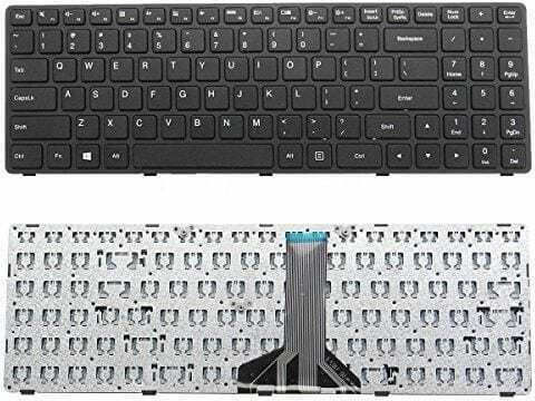 Laptop Keyboard for Ideapad 100-15IBD 100-15IBY 100-15 80QQ 6385H-US 300-15 B50-8022 B50-50 with Frame and English (UK) Layout in Black Color