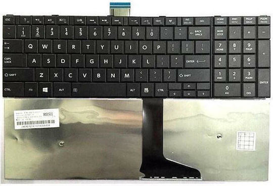 Toshiba Laptop Keyboard for Satellite C50-B with Frame and English (US) Layout in Black Colour