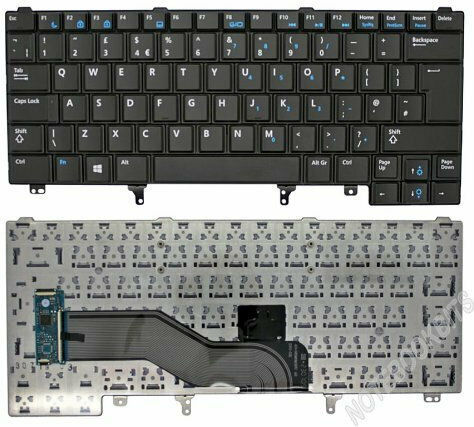 Πληκτρολόγιο Laptop για Latitude E6420 E6440 E5420 χωρίς Πλαίσιο και Διάταξη Ελληνικά (GR) σε Μαύρο χρώμα 40190GR